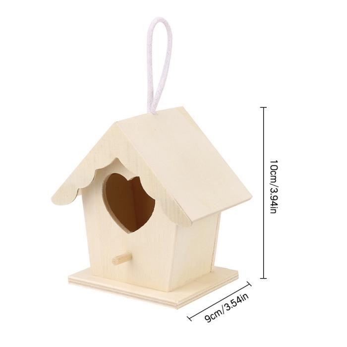Meilleurs prix pour Mothinessto nichoir suspendu Nichoir à oiseaux en bois suspendu en forme de cœur, nichoir pour jardin filet Couleur assortie