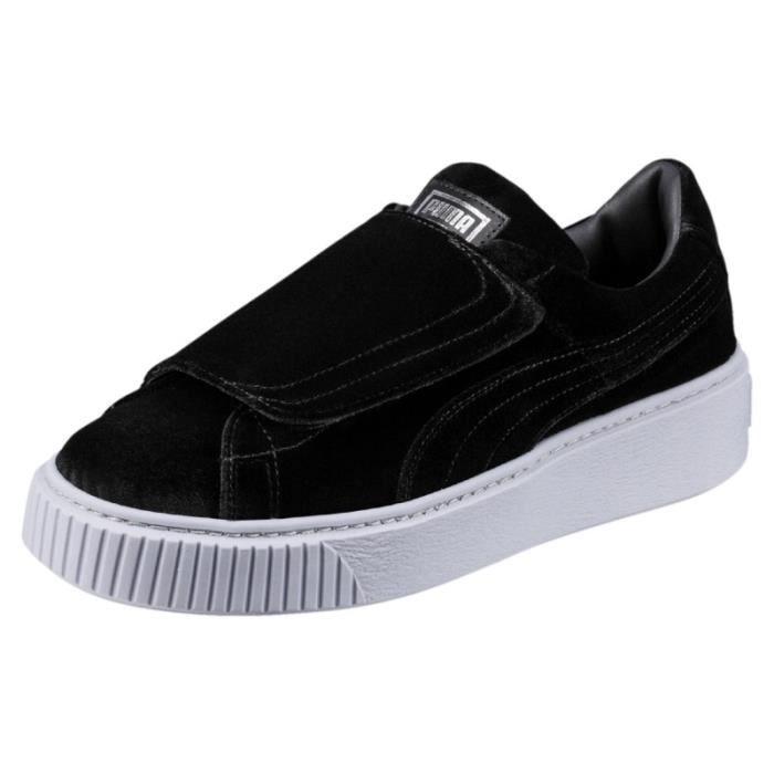 puma platform strap noir