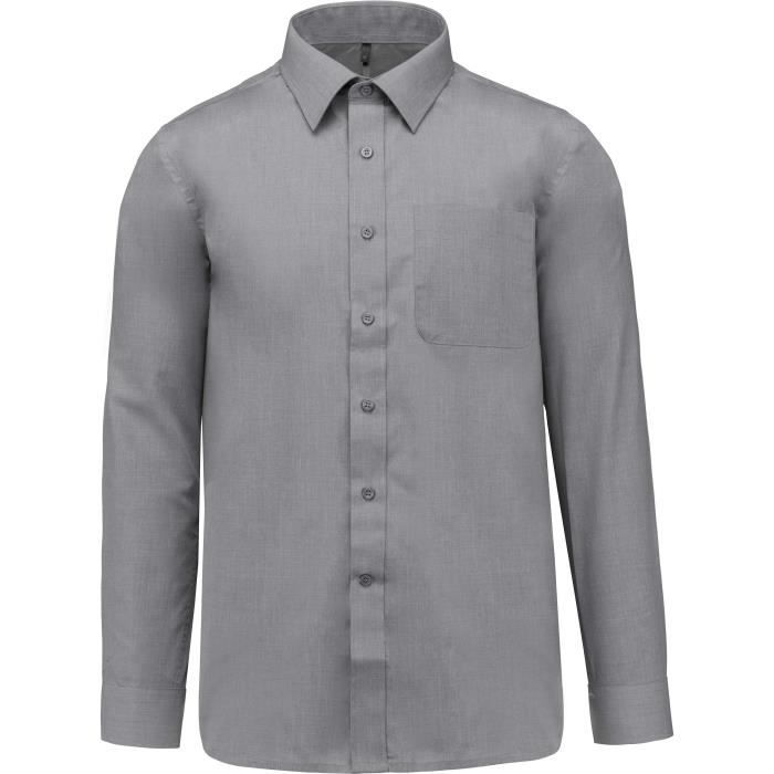 chemise manches longues kariban jofrey - gris chiné