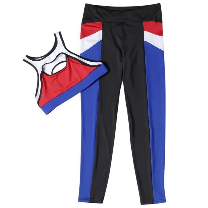 Ensemble Sport 2 Pièces Brassière Et Leggings - Tenue Fitness Yoga Décontractée - 9