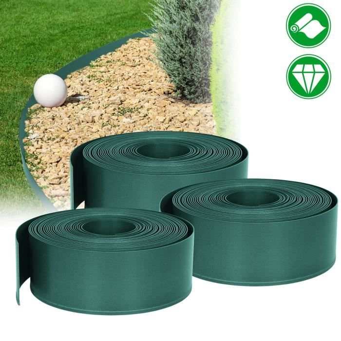 NAIZY 40m flexible - Bordure de pelouse jardin en plastique PP - Protection UV résistante aux intempéries, Vert