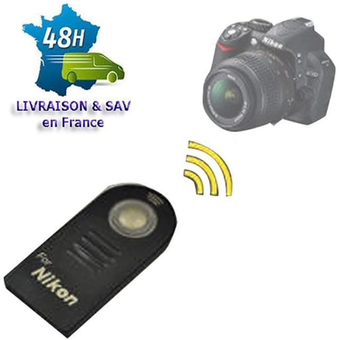 D610 D750 D3400 Nikon ML-L3 D7200 Foto-Shopping.it D5300 Télécommande infrarouge sans fil pour prendre des photos à distance compatible avec les appareils photo Nikon AI D3500 D7500 D3300 D5500 bouton de déclencheur 