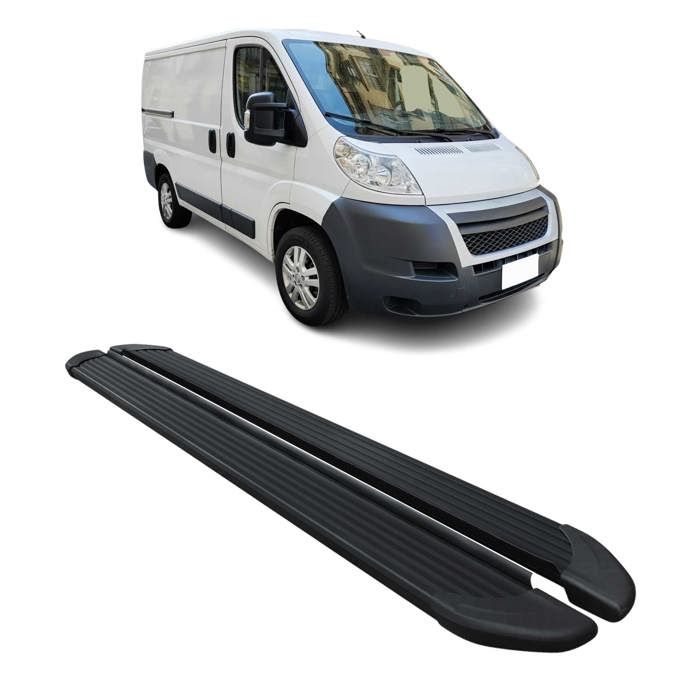 Marchepieds Latéraux Aluminium Noir Pour Peugeot Boxer L1 2006-2025 - 2 Pièces, Antidérapants, Sans Perçage