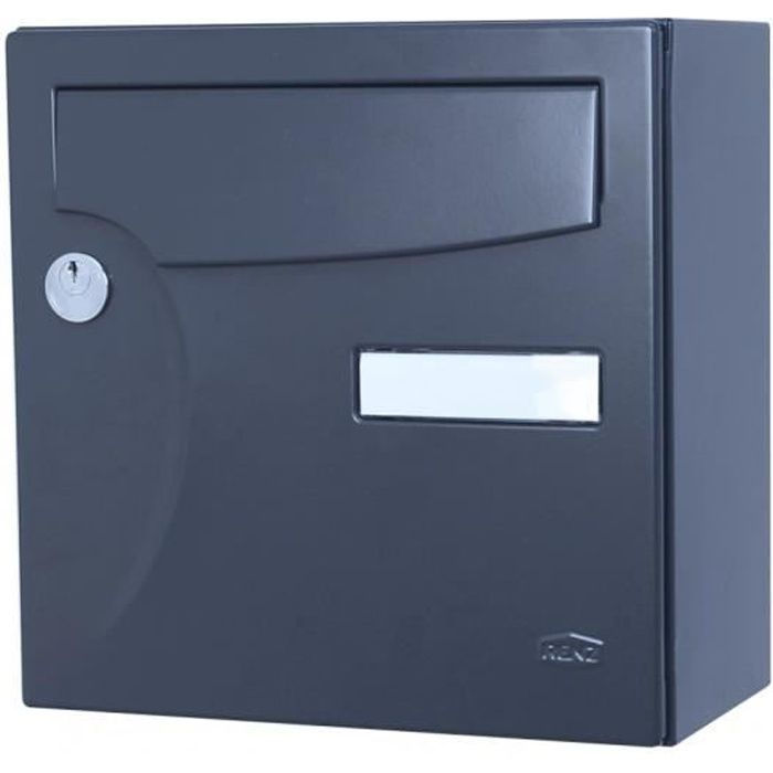 Boîte aux lettres collective - RENZ - Compacte 1 porte - Extérieur - Acier anthracite mat - PTT