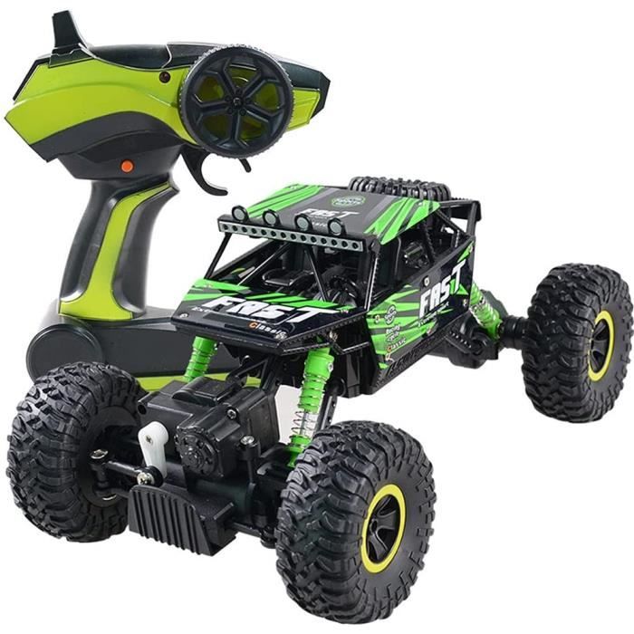 Voiture Télécommandée 1:18 Tout-terrain 4x4 - Vitesse 40 Km/h, 2 Batteries, 2.4 GHz, Pour Adultes Et Enfants (vert)