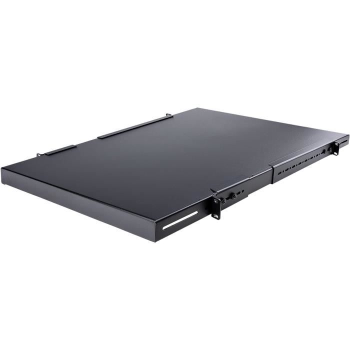 Étagère Ventilée 1U Pour Rack Serveur - Support Jusqu'à 109,8 Kg - Profondeur Réglable 49,5-95 Cm - Compatible 48,3 Cm