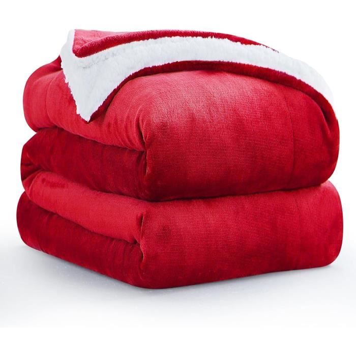 Sollbry Couverture polaire Sherpa 50x60 - Douce, confortable, épaisse et chaude pour canapé