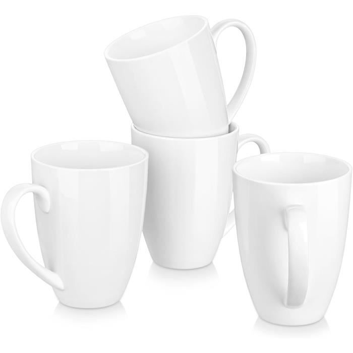 Lot De 4 Grandes Tasses à Thé / Chocolat - Faïence Vintage - Multicolore