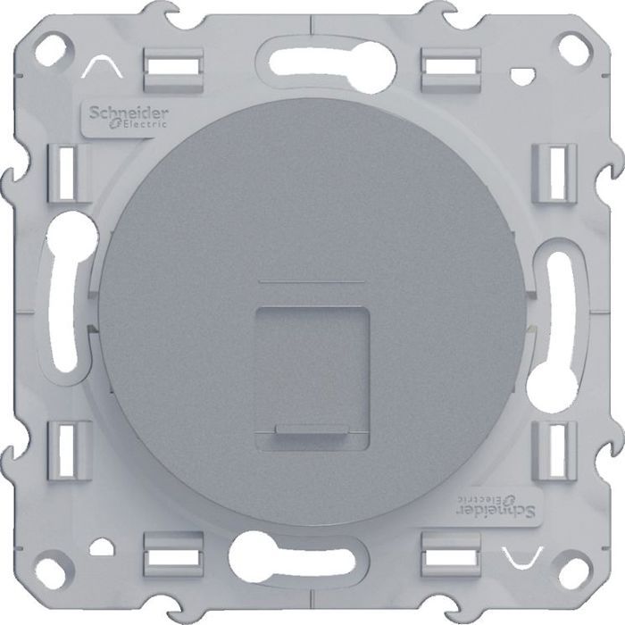 Schneider - Double Prise RJ45 Cat.6 STP Odace - Alu - Grade 3 - Réf