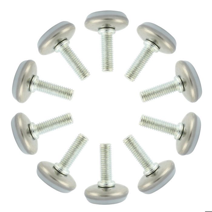 Patins pour meubles SOURCING MAP 10pcs Pieds nivellement Réglable Patin Jambe Pied Table Chaise Blanc 8mm x 25mm filetage