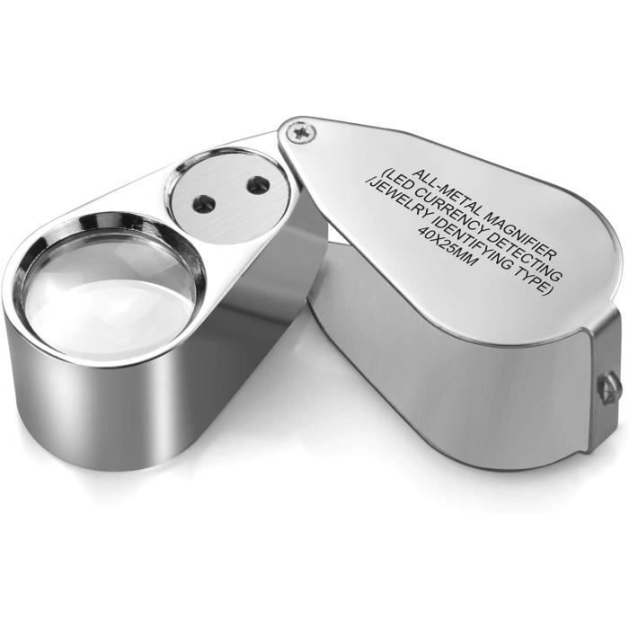 Lunette Loupe avec Éclairage LED Frontale Verre Grossissant 5 Lentilles Détachables pour Lecture