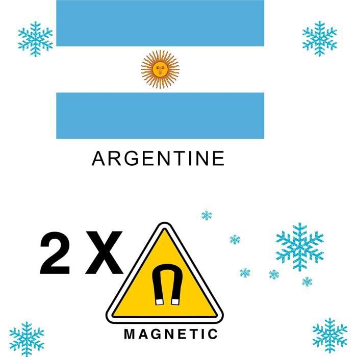 2 Magnets Frigo En Suédine - Drapeau Décoratif 6x3 Cm, Fabriqué En France