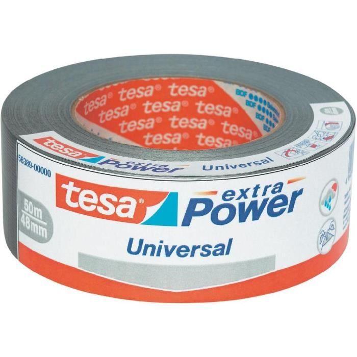 TESA Ruban adhésif en toile extra Power - Noir - 50 mm x 50 m