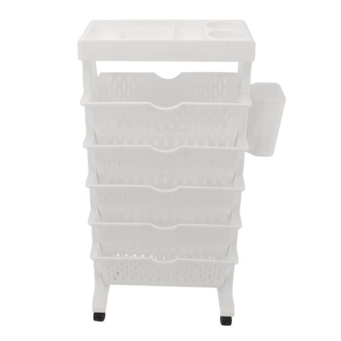Bibliothèque Mobile Classe Pliable – Plastique, Roulettes – Multi-étagères – Pour Livres, Rangement Salon, Bureau – Bleu