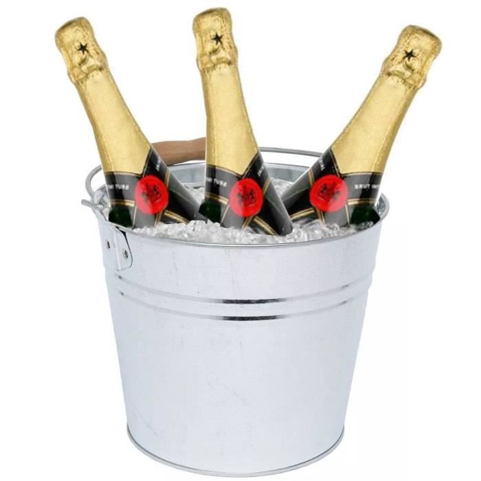 Seau 10 litres en Zinc - Design Tendance - Idéal seau à Champagne, seau à Vin, seau de Jardin