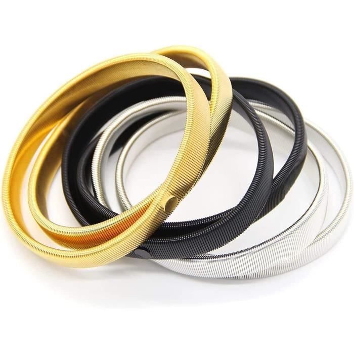 2 Paires De Brassards De Chemise élastiques En Métal (argent Et Or) - Fixation Manches Antidérapante - Pour Chemises Et Vestes - 8