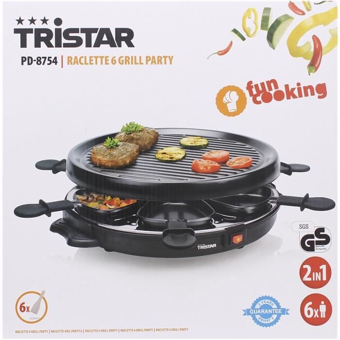 Tristar machine à raclette à 6 grill