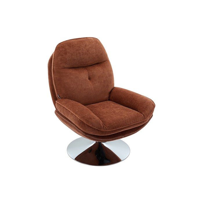Fauteuil pivotant en tissu texturé terracotta ILMACA Fauteuil pivotant en tissu texturé terracotta ILMACA