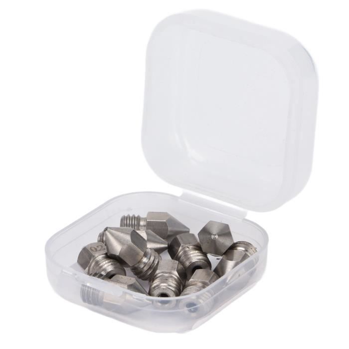 Buses Extrudeuse d'Imprimante 3D MK8 Nozzle de 25 Pièces 0.4MM pour Creality Ender 3 Ender 3 pro