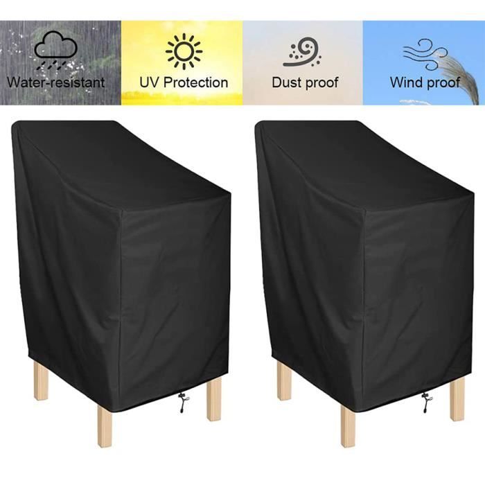Housse De Chaise De Jardin  68×68×80/120cm , 210D Oxford Housse De Protection Pour Chaises Empilables Impermable Housse De Fauteuil Exterieur Empilables Housse De Salon De Jardin 69503003
