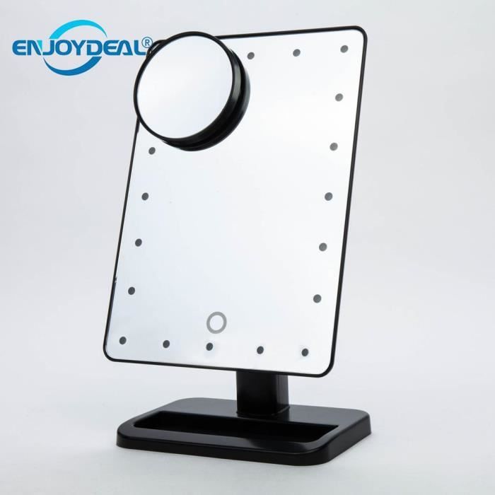 Miroir De Maquillage LED Rond Rotatif – 3 Lumières Réglables, écran Tactile – Doré, 30/40/50 Cm