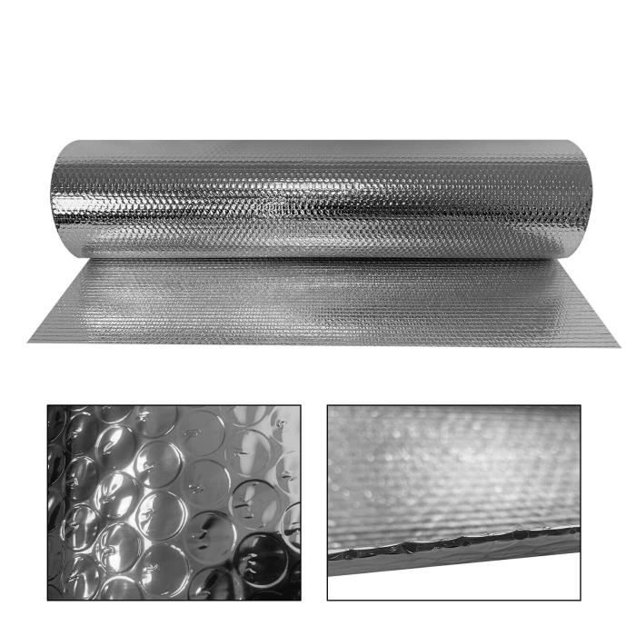 Film isolant en aluminium YUENFONG - 1 x 30 m - 3-4 mm - pour toits, murs et fenêtres de voiture