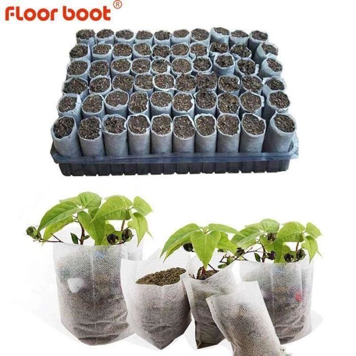 Lot De 100 Sacs De Pépinière Biodégradables Non Tissés - 6x18 Cm, Pour Semis Et Boutures - 5