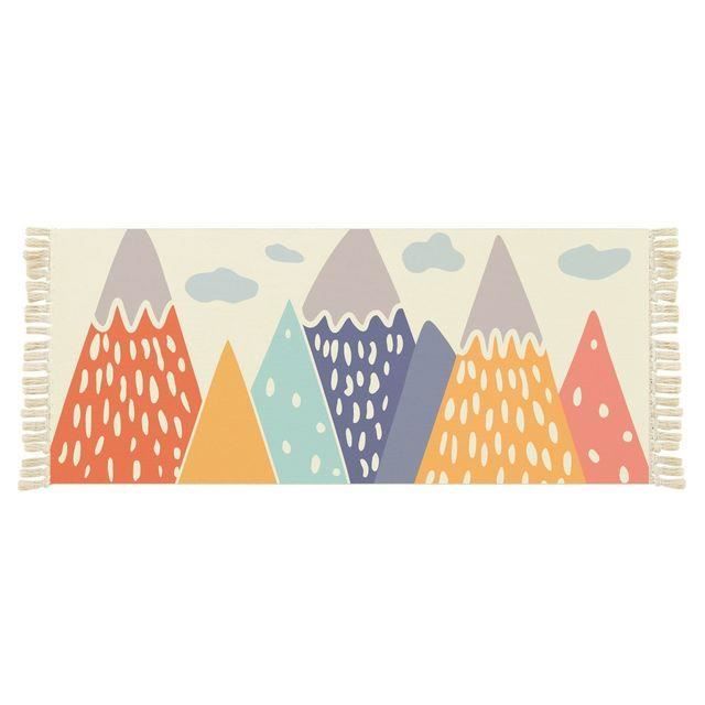 Tapis Tissé Main Morbuy 60x120cm - Style Boho Géométrique Coton Lin Lavable