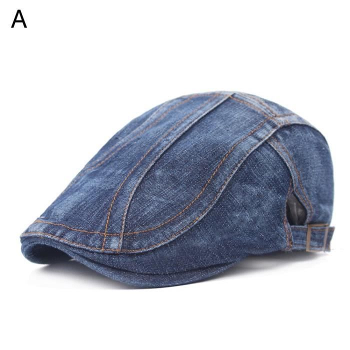 A -Béret en jean pour hommes et femmes, joli chapeau décontracté, Vintage, protection solaire, casquette plate, Simple, doux, printe