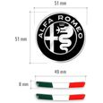Kit Autocollant Logo Alfa Romeo 51 mm + Drapeau pour Giulia Stelvio Intérieur-1