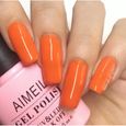 AIMEILI Soak Off UV LED Vernis à Ongles Gel Semi-Permanent - Neon Orange Zest (053) 10ml-1