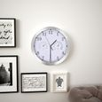 Elégant Horloge murale Design Moderne - Pendule à quartz Hygromètre et thermomètre 30 cm Blanc 38437-1