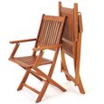 Set de 4 chaises de jardin pliantes "Sydney" en bois d'acacia certifié FSC® pour salon de jardin sydney accoudoirs extérieur-1