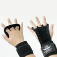 1 paire de gants d'entraînement en cuir noir d'haltérophilie pour gym hommes femmes sport   GANT DE CUISINE - MANIQUE-1