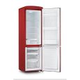 SEVERIN Refrigerateur Congelateur combine, Pose libre, Longueur 55cm, 244L, Classe E, Veggibox incluse, Look Retro, Rouge,RKG 8920-1