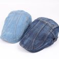 A -Béret en jean pour hommes et femmes, joli chapeau décontracté, Vintage, protection solaire, casquette plate, Simple, doux, printe-1