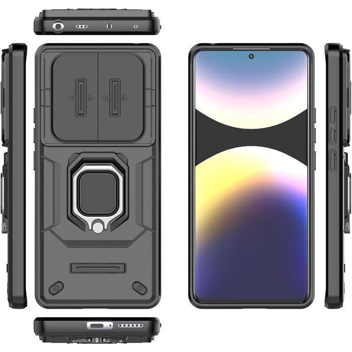 Kit Protection Xiaomi Redmi Note 10 Pro - 2 Films écran + Coque Avec Anneau Support, Marque Novago