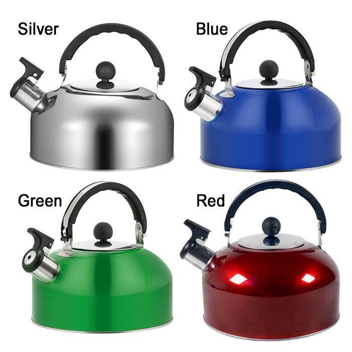 Bouilloire Camping Sifflet 2-3L – Acier Inoxydable + ABS, Léger 520-570g – Pour Réchaud, Feu Ouvert – Voyage, Caravane, Plein Air