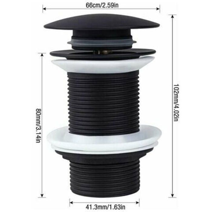 Lababo Label Bonde Lavabo Pop-Up Noire, Sans Trop-Plein, Universelle, Vidage ...