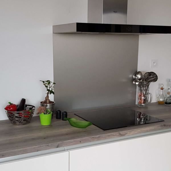 Crédence Aluminium Anodisé Brossé 1.5mm Hauteur 50cm X Longueur 120cm - Protection Mur Cuisine