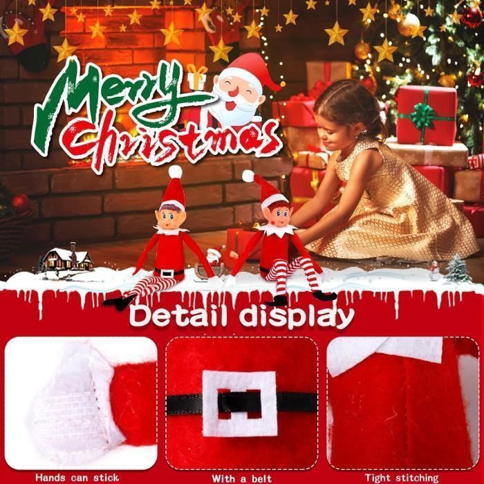 Lot De 3 Lutins Farceurs De Noël - Yeux Bleus, Corps Mou - Décoration Interactive Pour Enfants, Tradition De L'Elfe Espion