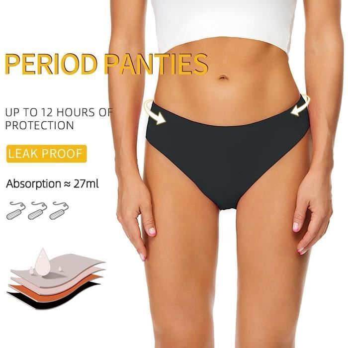 Maillot Menstruel Femme – Culotte Anti-Fuite Haute – Short Lavable En Coton – Protection Flux Abondant – Idéal Pour Plage, Piscine, Vacances
