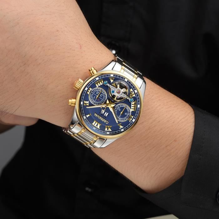 Montre bracelet Homme Carnival Diam tre du cadran 40mm Acier