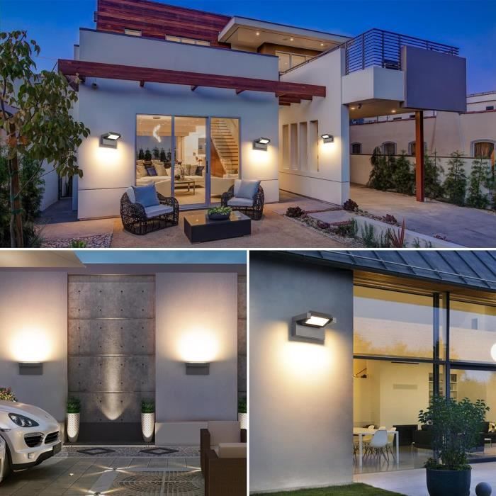 Led Applique Murale Extérieur Intérieur,12W 3000K Blanc Chaud Moderne ...