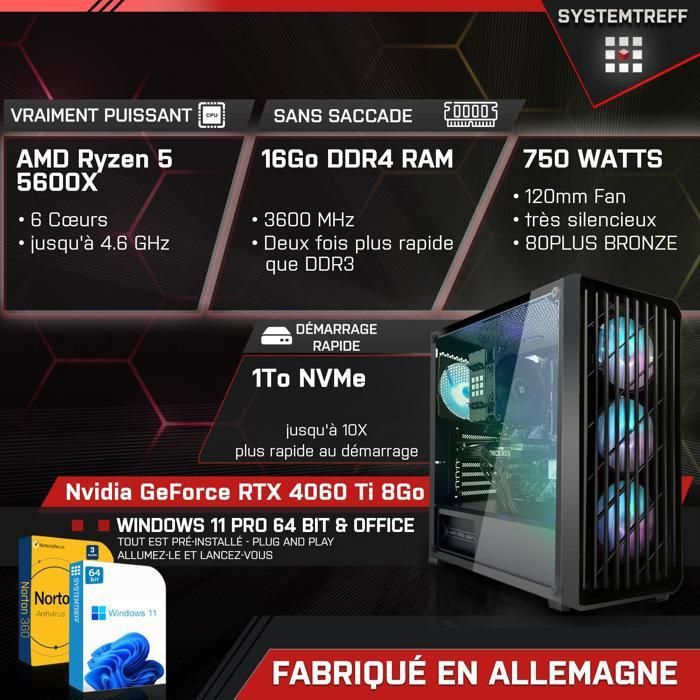 Un PC Gamer à 999€ (avec RTX 4060 Ti et Ryzen 5 5600) 