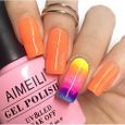 AIMEILI Soak Off UV LED Vernis à Ongles Gel Semi-Permanent - Neon Orange Zest (053) 10ml-2