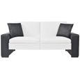 6085Rétro® Canapé-lit,Canapé d'angle Convertible & Réversible - Sofa Canapé Confortable réglable avec accoudoirs PVC Blanc175,5 x 93-2