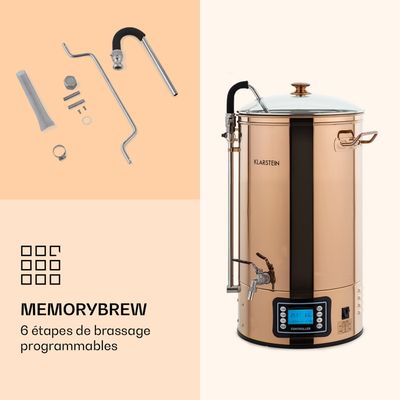 Klarstein Kit de Brassage Bière Complet avec Cuve, 2500W, 45L, Mode Klarstein Kit de Brassage Bière Complet avec Cuve, 2500W, 45L, Mode