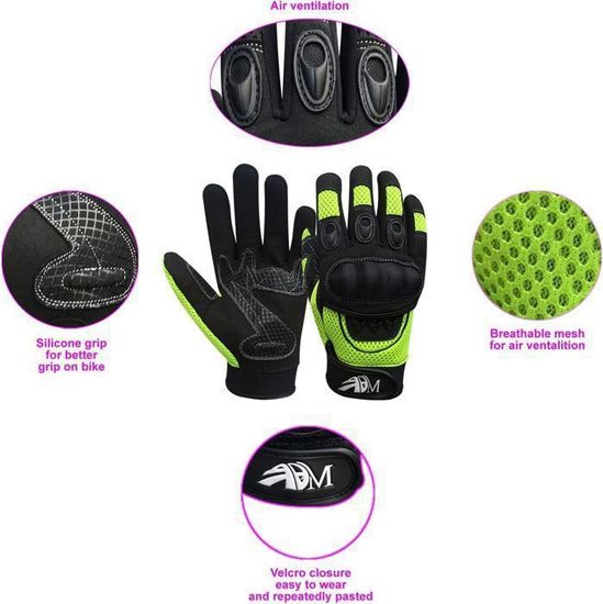 Gants Moto ADM Homologués CE - Toutes Saisons, Antidérapants, Respirants, Tailles S à XXL, Pour Homme