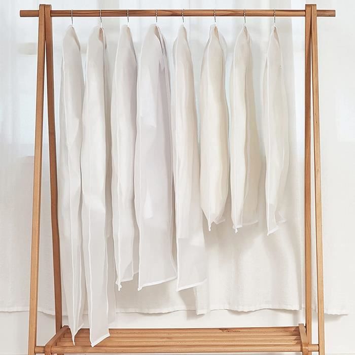 Lot De 5 Housses Vêtements Suspendues En EVA - 60x100cm - Transparentes, Étanches - Pour Costumes, Manteaux, Rangement - 13